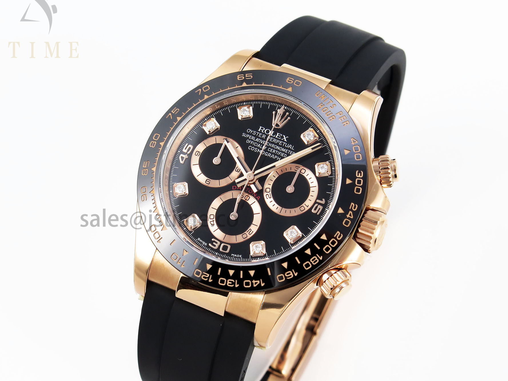 Daytona 116518 CLEAN 1:1 BEST EDITION BLACK DIAMONDS DIAL ON OYSTERFLEX RUBBER STRAP SA4130 V2