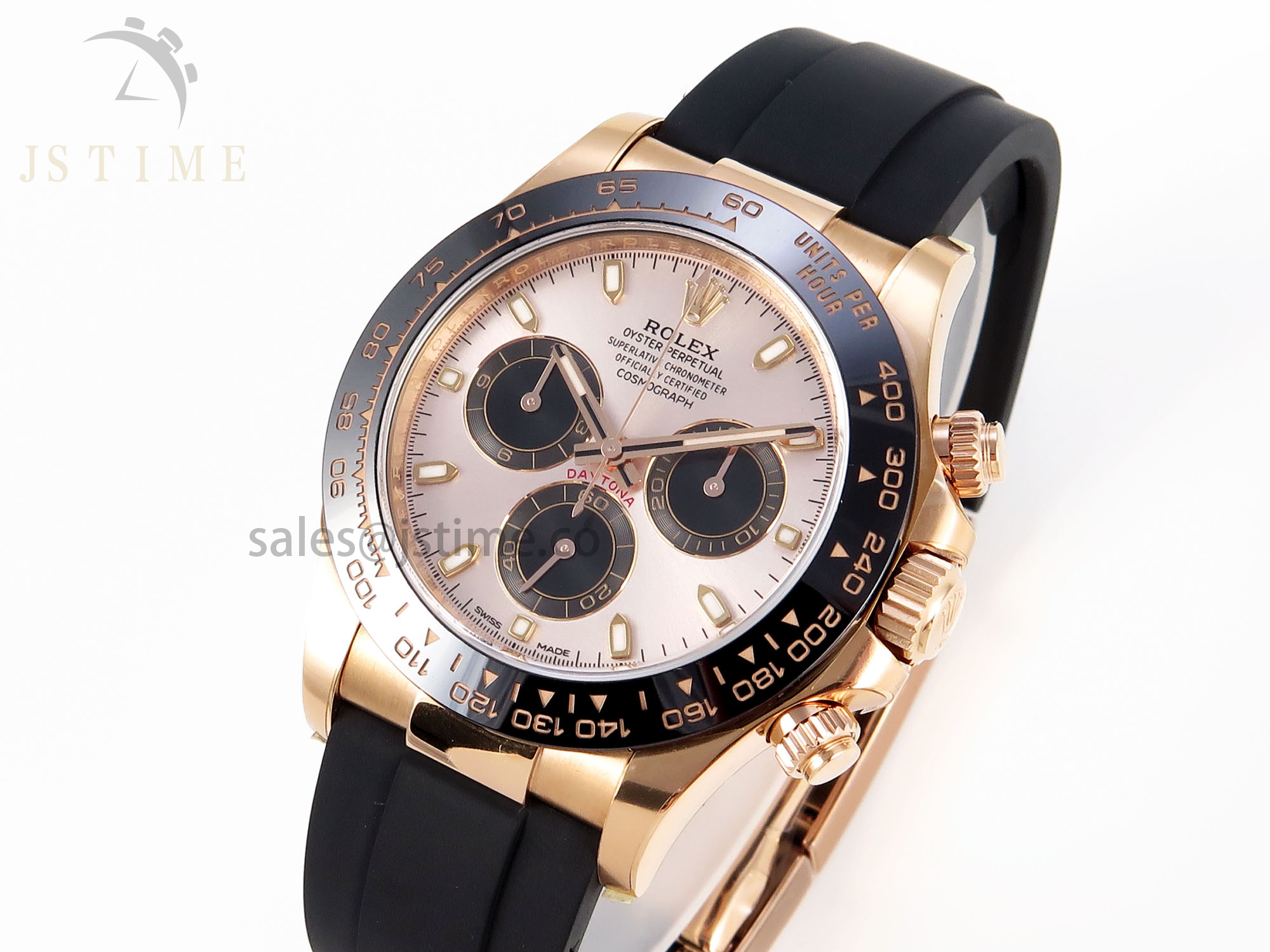 Daytona 116515 CLEAN 1:1 BEST EDITION SILVER DIAL RG MARKERS ON OYSTERFLEX STRAP SA4130 V2