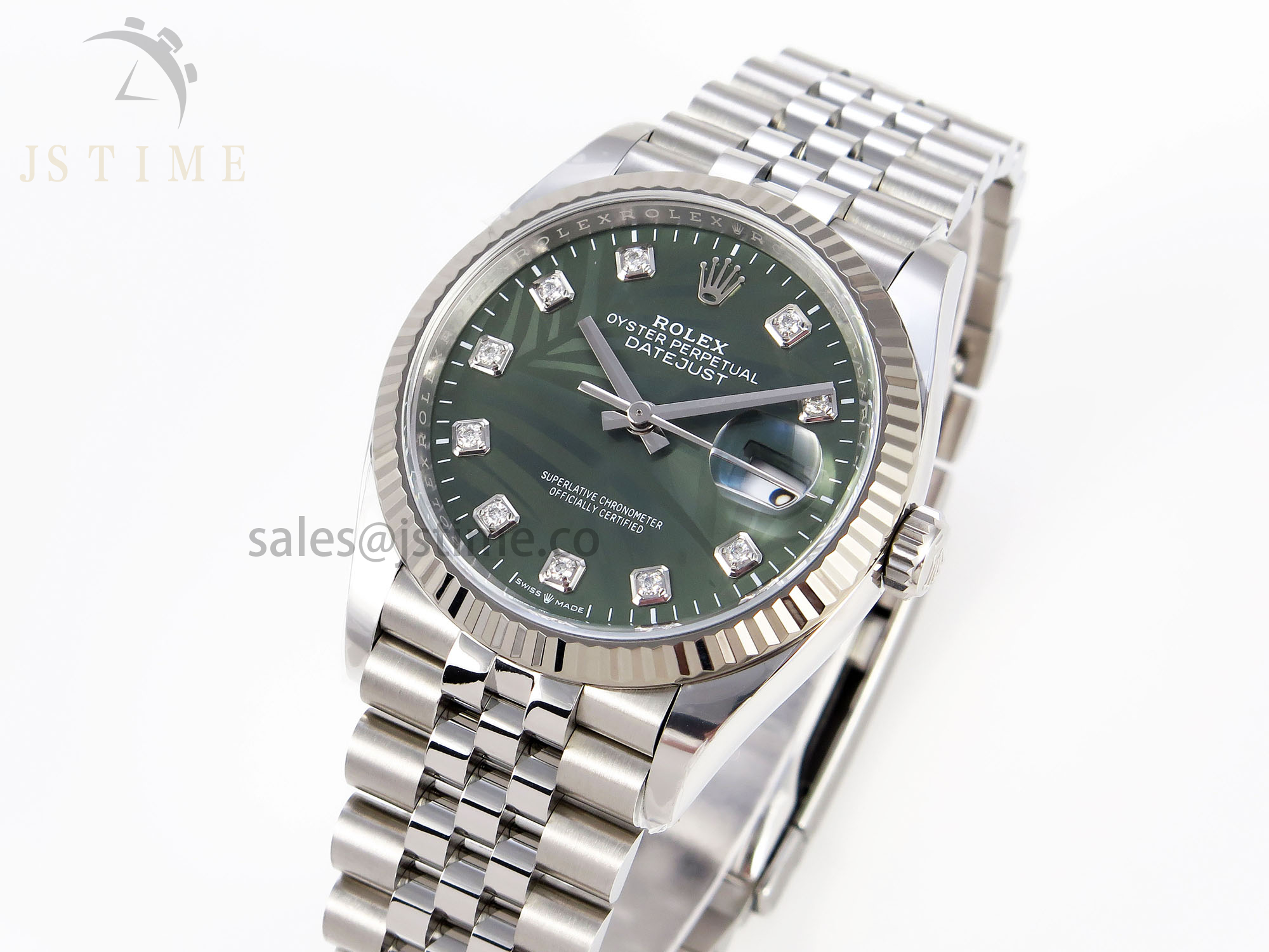 DateJust 36 126234 CLEAN 1:1 BEST EDITION 904L STEEL GREEN LEAF DIAMONDS DIAL ON JUBILEE BRACELET VR3235
