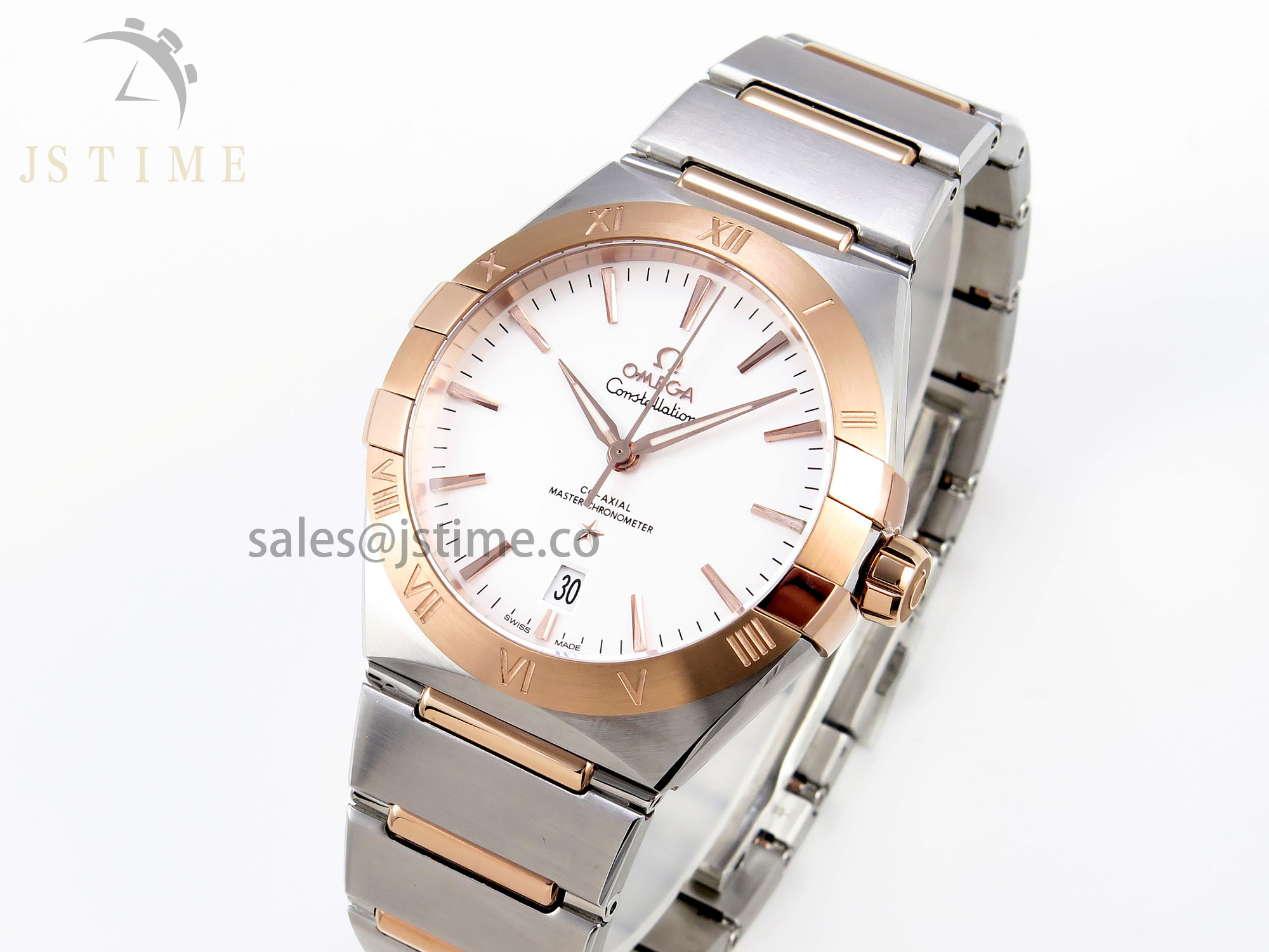 CONSTELLATION 39MM SS/RG ASWF 1:1 BEST EDITION WHITE DIAL ON SS/RG BRACELET A8800