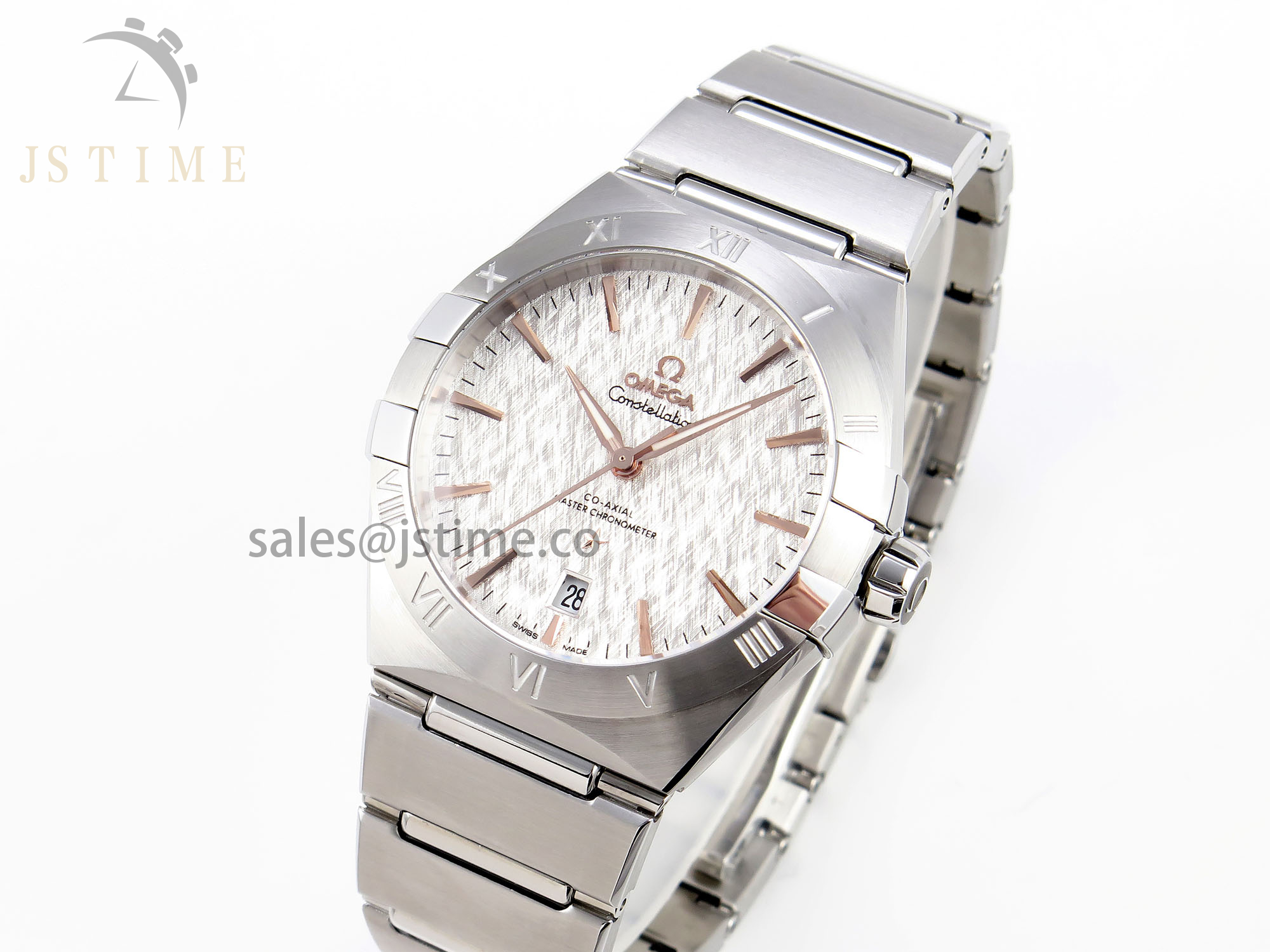 CONSTELLATION 39MM SS ASWF 1:1 BEST EDITION WHITE TEXTURED DIAL ON SS BRACELET A8800