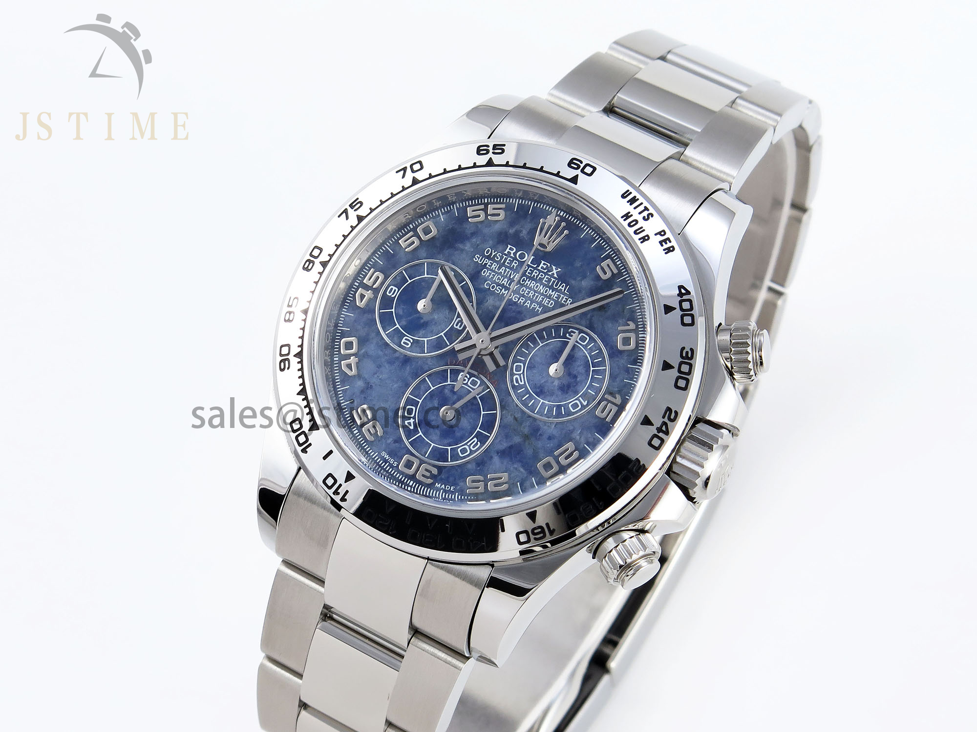 Daytona 116509 Clean 1:1 Best Edition 904L Stainless Steel Case Blue Chalcedony Dial Oysterflex Stainless Steel Strap A4130