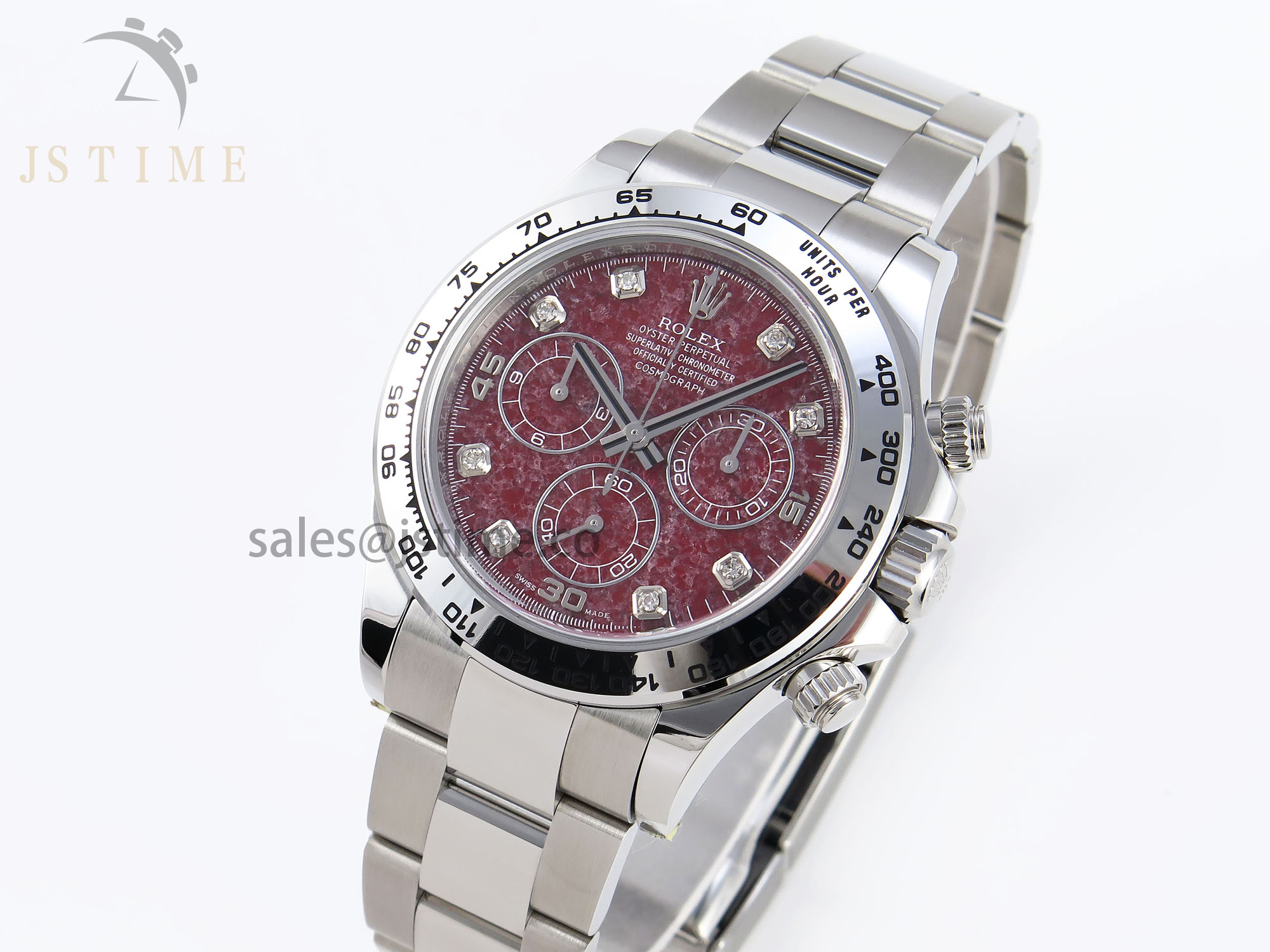 Daytona 116509 Clean 1:1 Best Edition 904L SS Case Garnet Dial on Oysterflex Stainless Steel Strap A4130