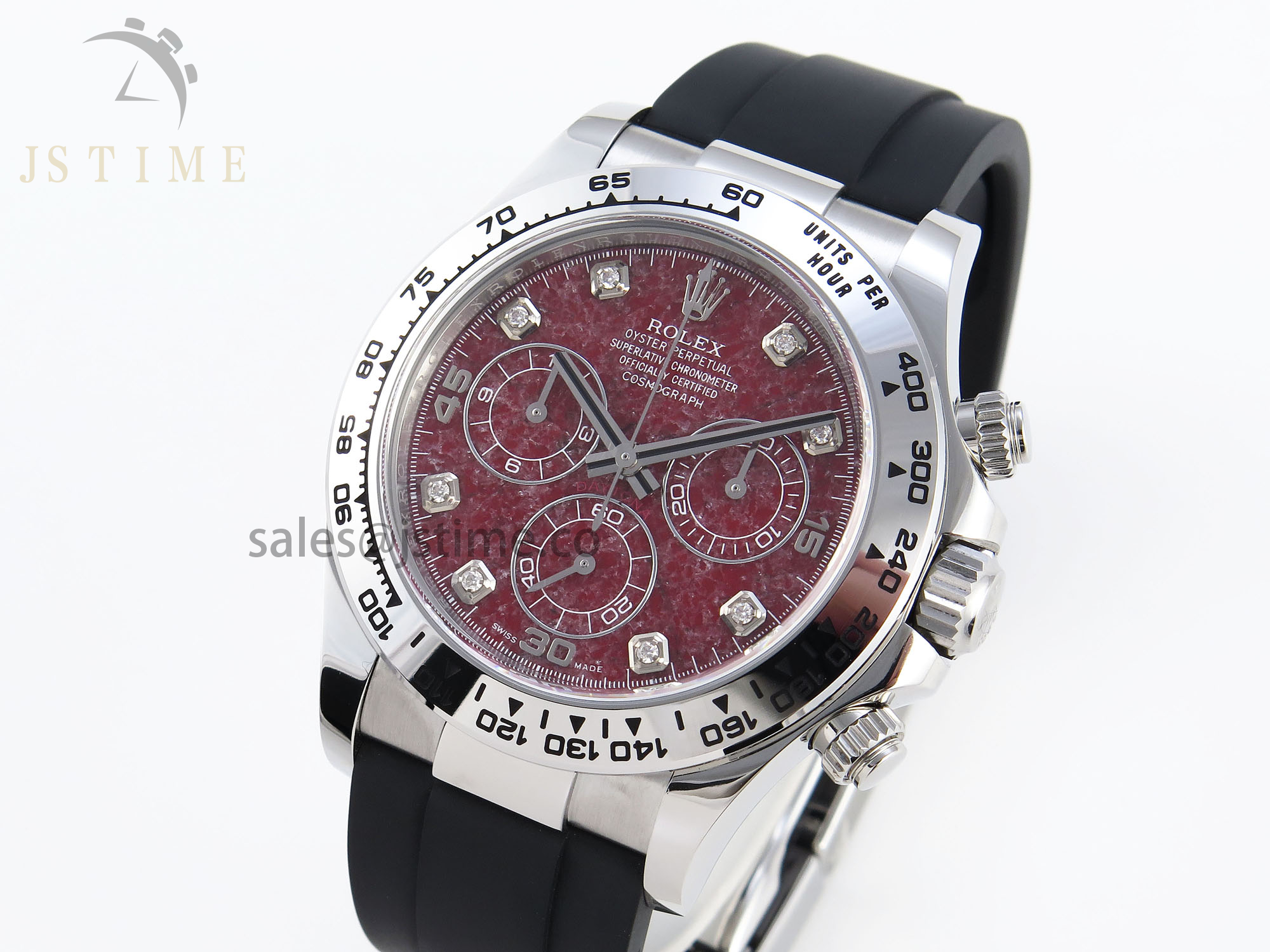 Daytona 116509 Clean 1:1 Best Edition 904L SS Case Garnet Dial on Oysterflex Rubber Strap A4130