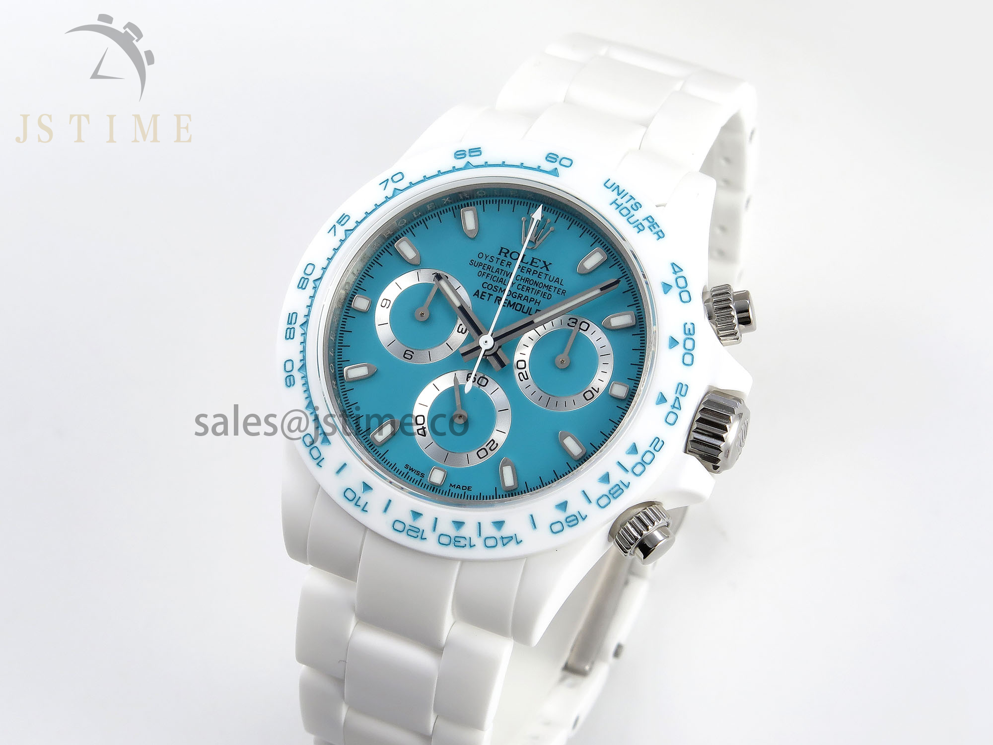 Daytona AET White Ceramic Case and Bracelet Tiffany Blue Dial Noob Best Edition SA4130