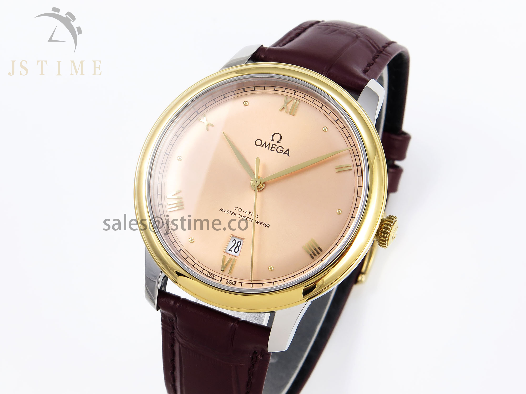 De Ville Date YG MKF 1:1 Best Edition Brown Dial Roman Marker on Brown Leather Strap A8800
