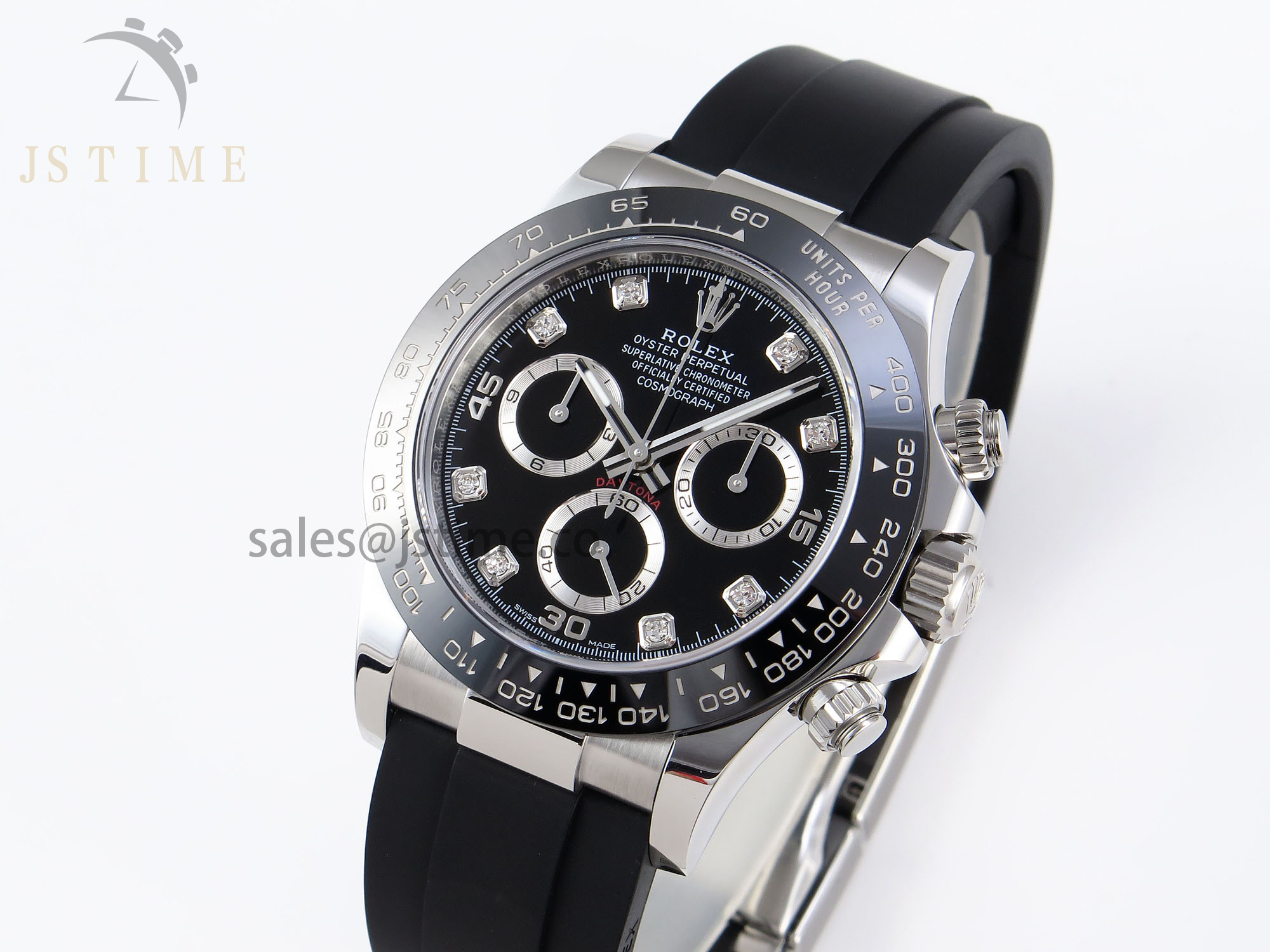 Daytona 116519 APSF 1:1 Best Edition Black Diamonds Dial on Oysterflex Rubber Strap SH4130