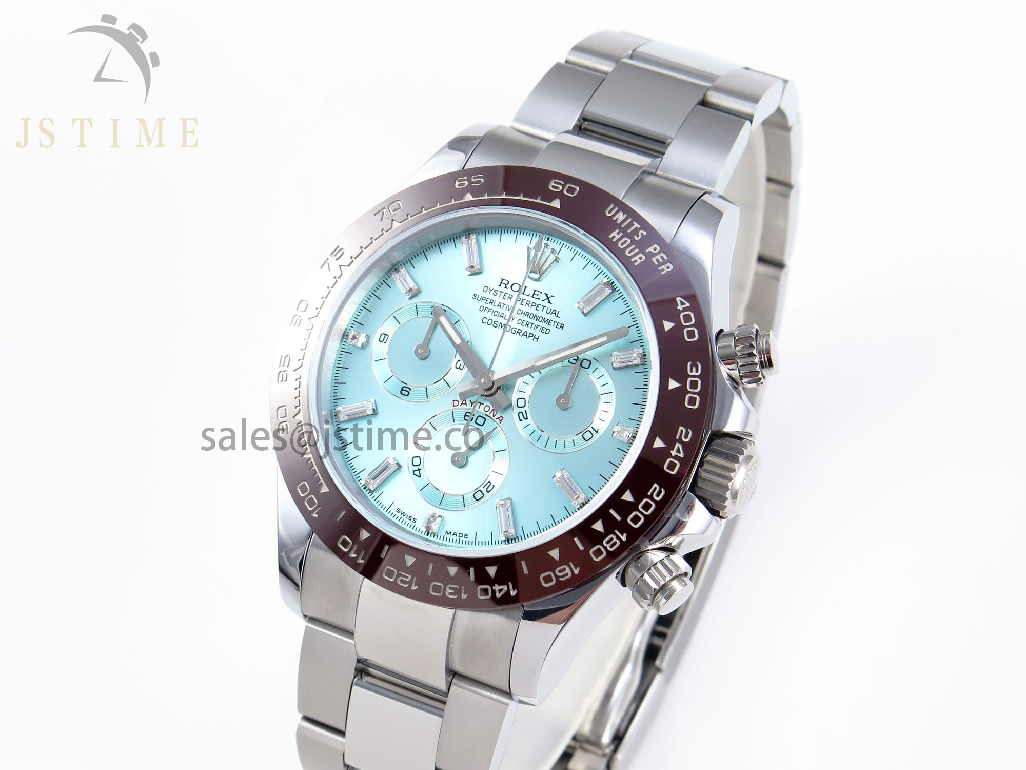 Daytona 116506 QF 1:1 Best Edition Ice Blue Dial Crystal Markers on SS Bracelet SH4130 V3 (Gain Weight)