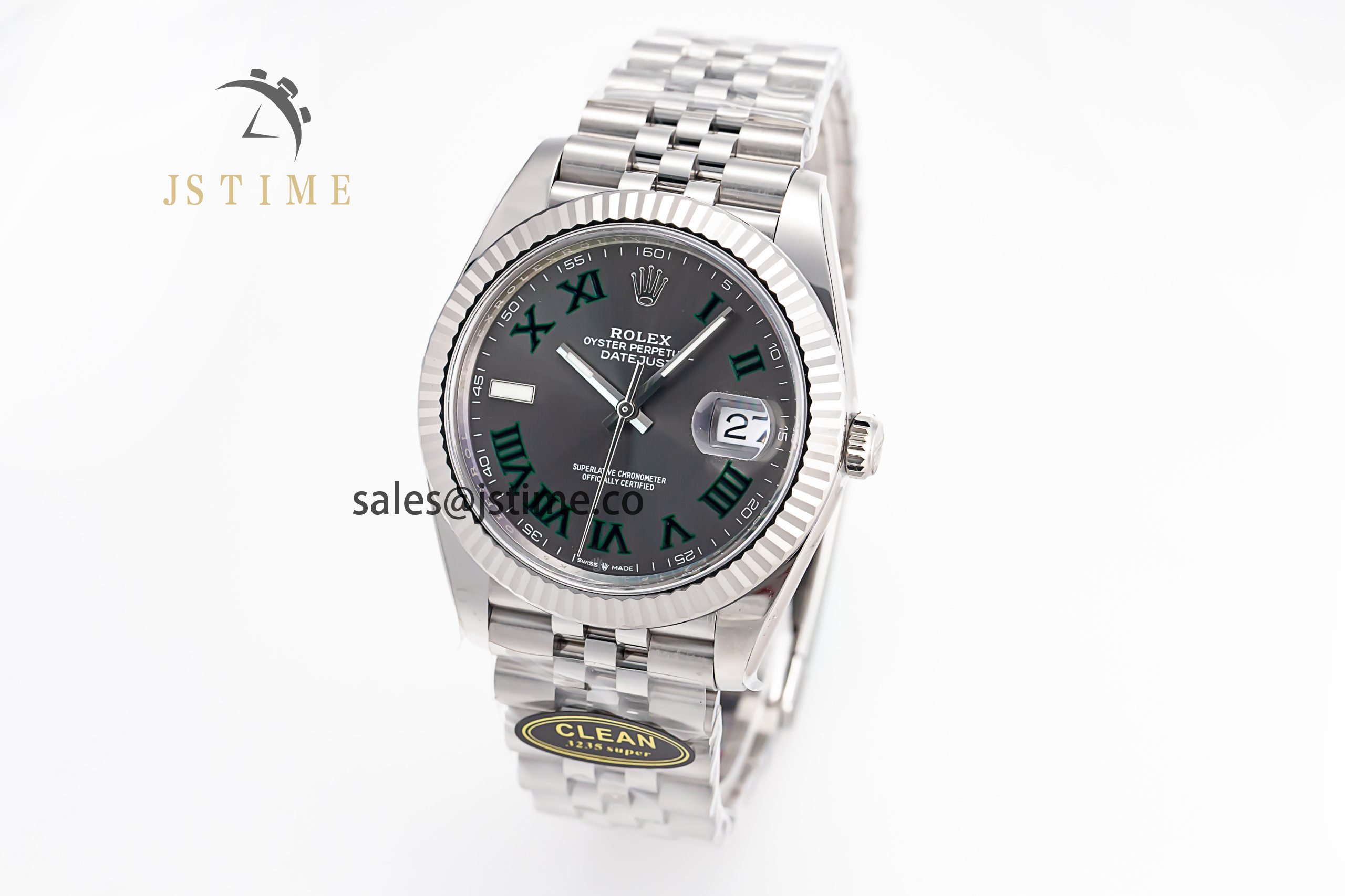 DateJust 41 126334 904L SS Clean Factory Best Edition Wimbledon Dial on Jubilee Bracelet VR3235