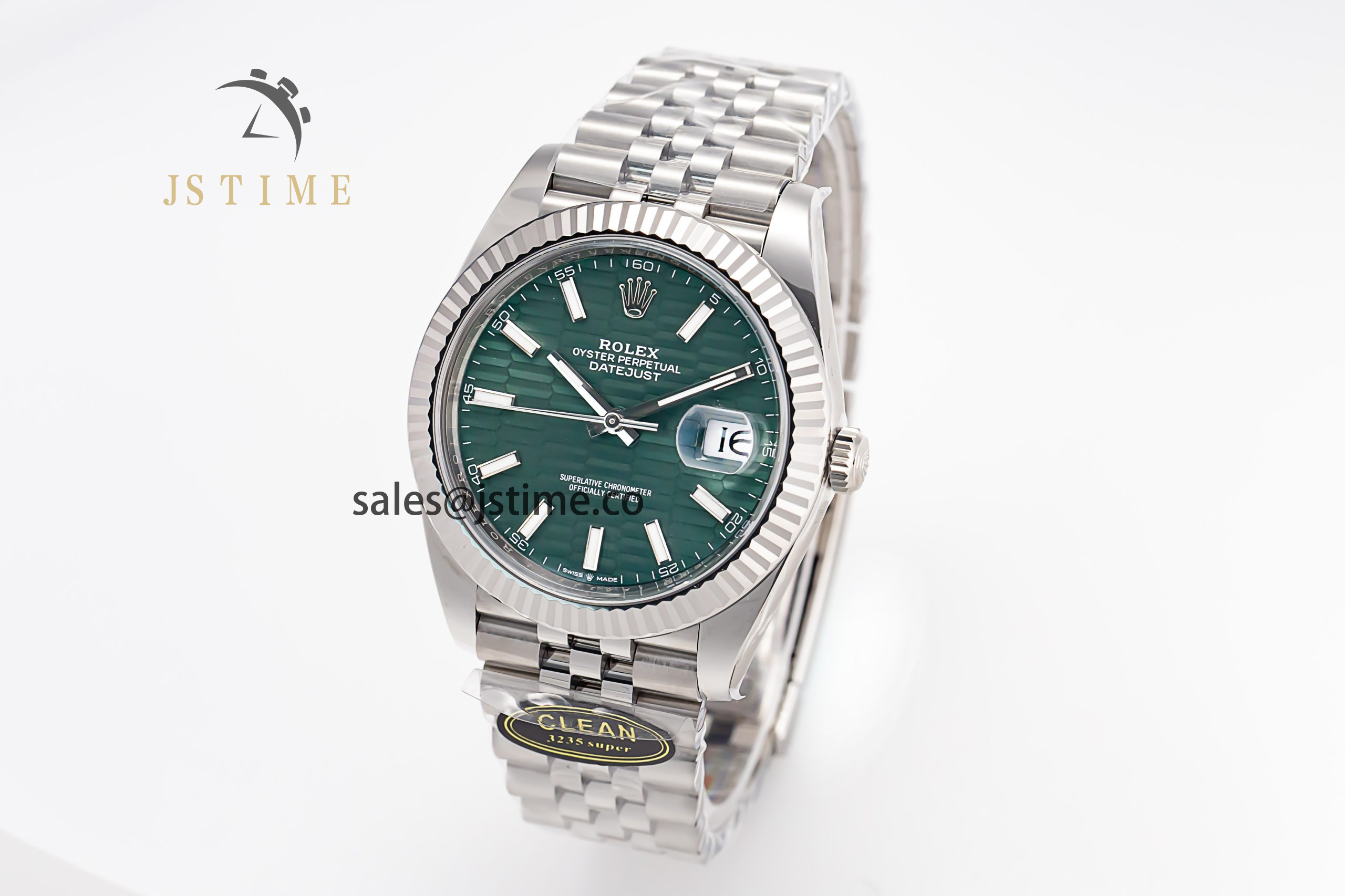 DateJust 41MM 126334 SS Clean Factory 1:1 Best Edition Green Fluted Dial on SS Jubilee Bracelet VR3235