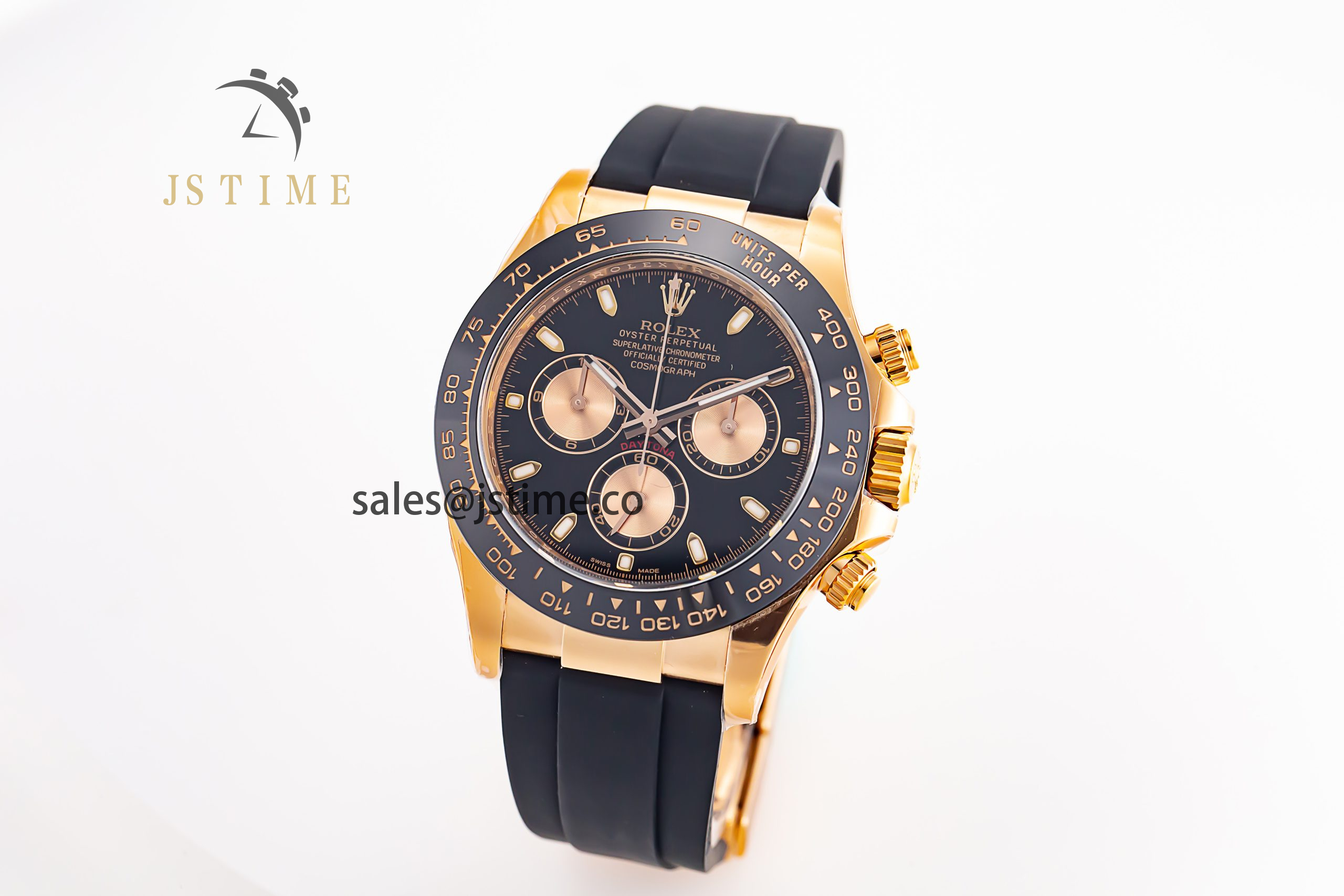 Daytona 116515 RG Clean Factory 1:1 Best Edition Black Ceramic Bezel Black Stick Dial on Oysterflex Rubber Strap A4130