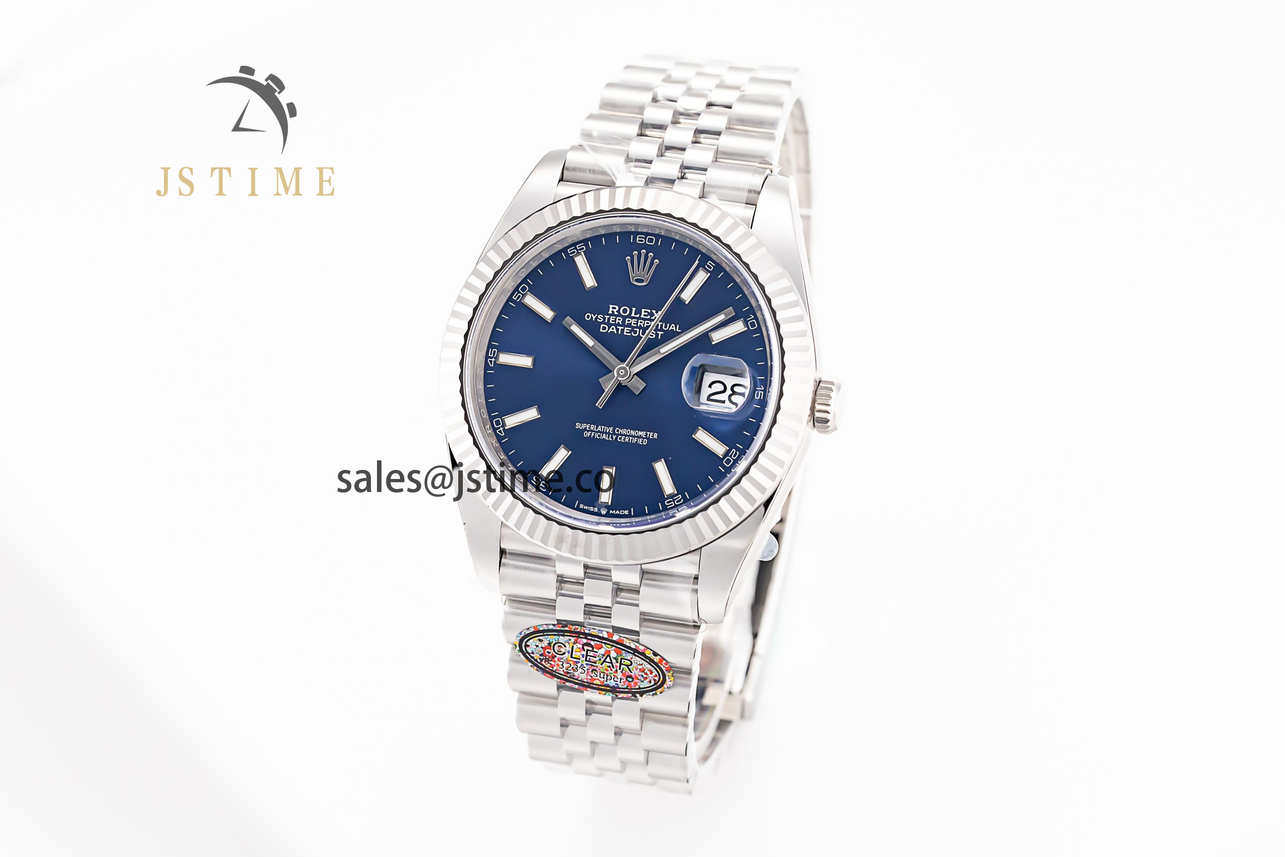 DateJust 41 126334 Clean 1:1 Best Edition 904L Steel Blue Stick Dial on Jubilee Bracelet VR3235