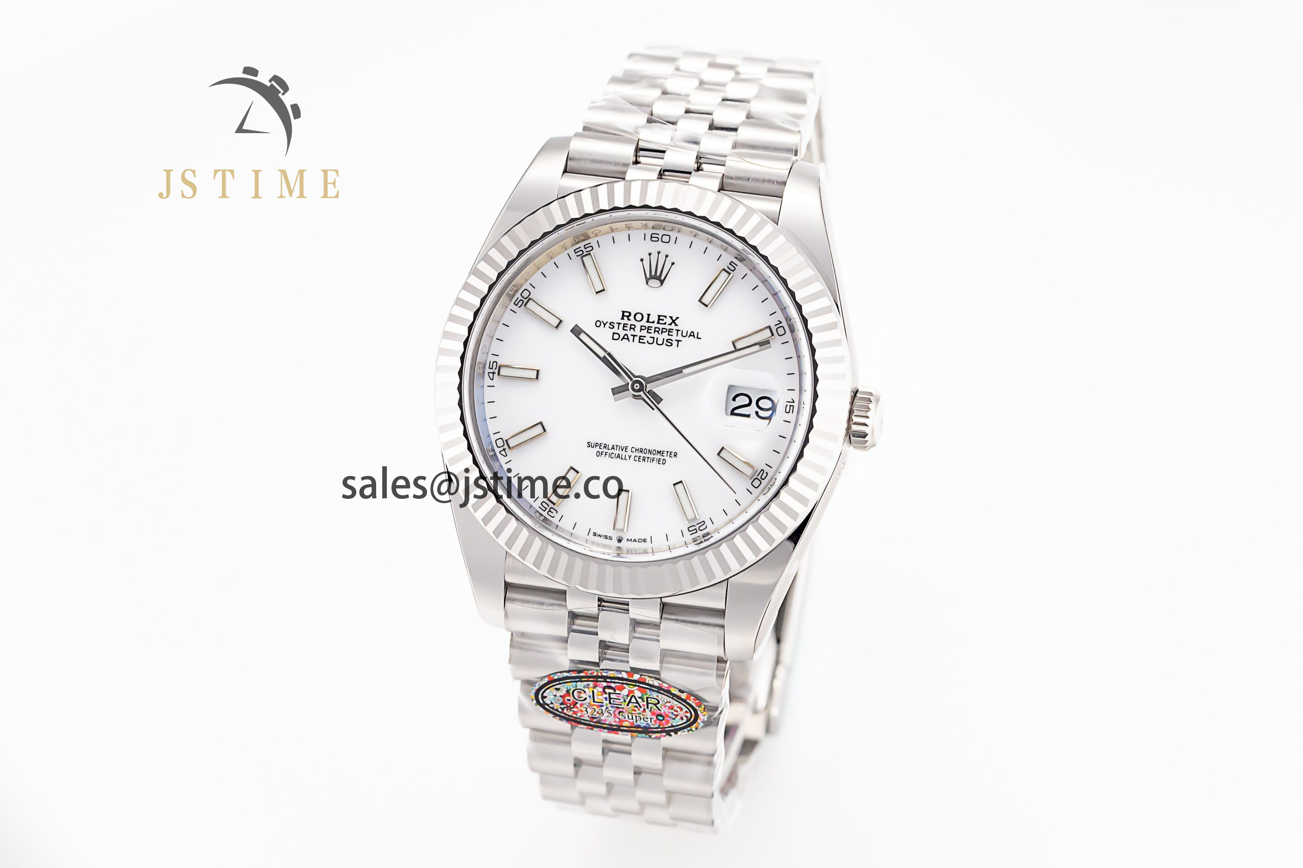 DateJust 41 126334 Clean 1:1 Best Edition 904L Steel White Stick Dial on Jubilee Bracelet VR3235