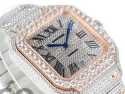 Santos De 40mm TWF 1:1 Best Edition Diamond Dial SS/RG Dia/Rmn A2824 - Image 6