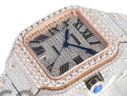 Santos De 40mm TWF 1:1 Best Edition Diamond Dial SS/RG Dia/Rmn A2824 - Image 5