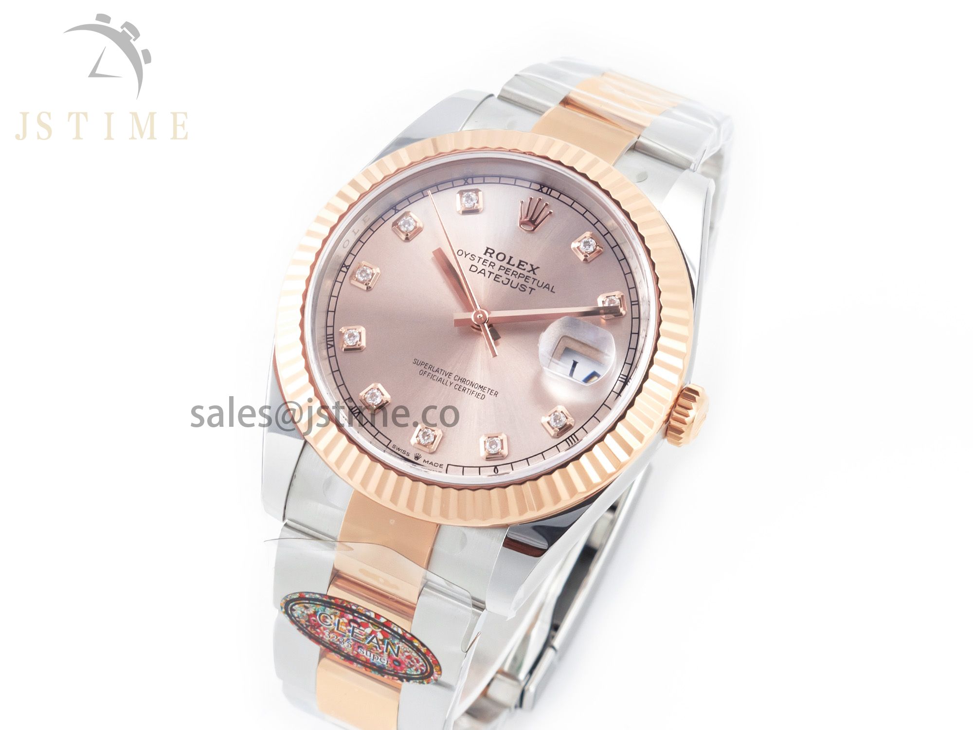 DateJust 41 126331 Clean 904L SS/RG 1:1 Best Edition Rose Gold Diamond Dial on Oyster Bracelet VR3235