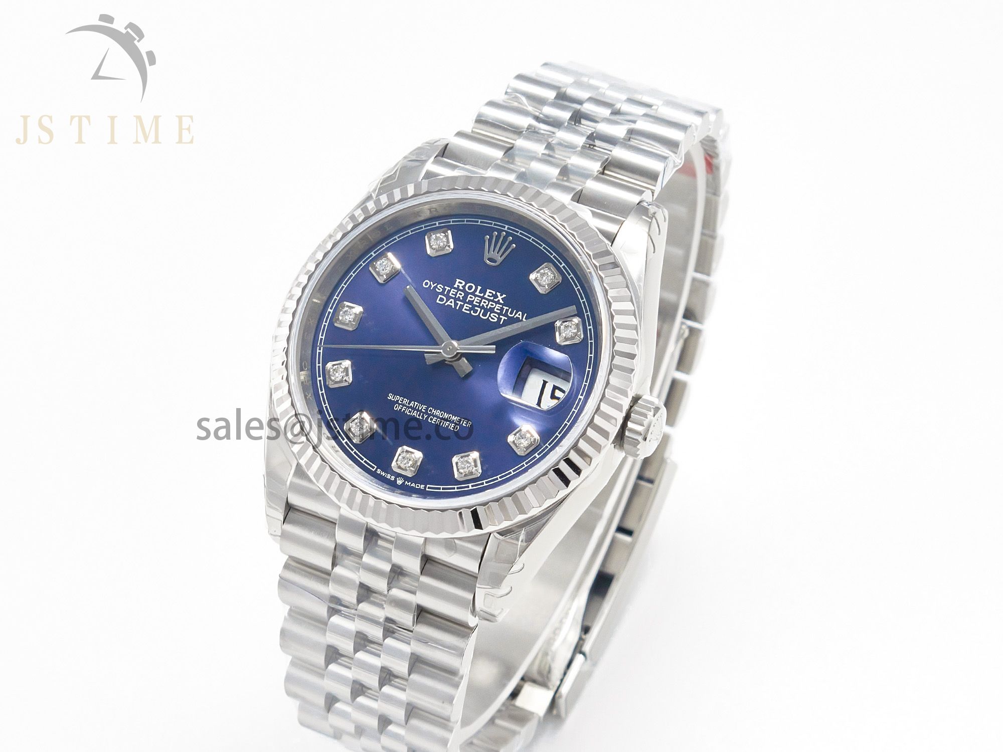 DateJust 36 SS 116234 VSF 1:1 Best Edition 904L Steel Blue Diamonds Dial on Jubilee Bracelet VS3135