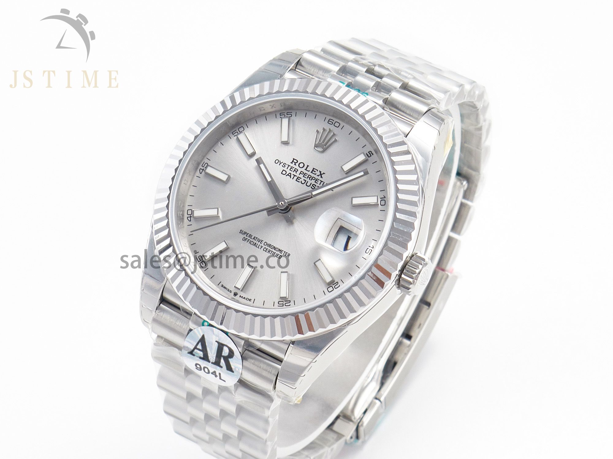DateJust 41 126334 Fluted Bezel ARF 1:1 Best Edition 904L Steel Silver Stick Dial on Jubilee Bracelet VR3235