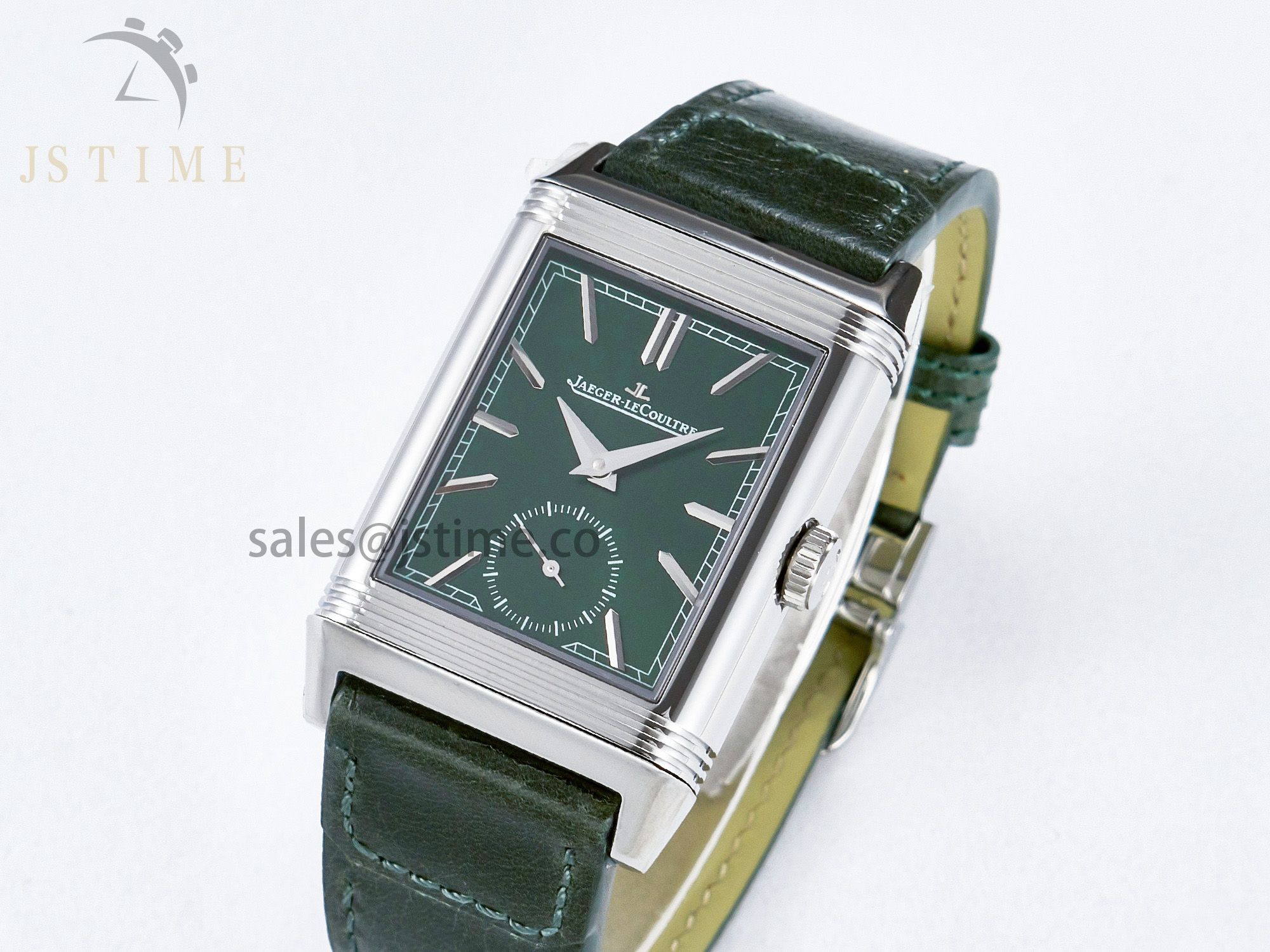 Reverso Tribute Duoface Small Seconds SS MGF Best Edition Green Dial on Green Leather Strap A854A