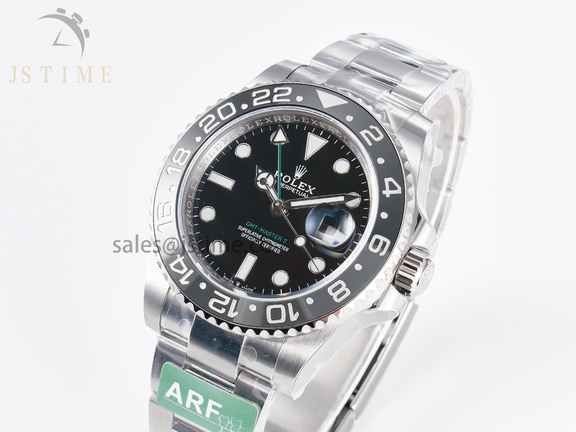 GMT-Master II 126710 GRNR Black/Gray Ceramic 904L Steel ARF 1:1 Best Edition on Oyster Strap SH3285