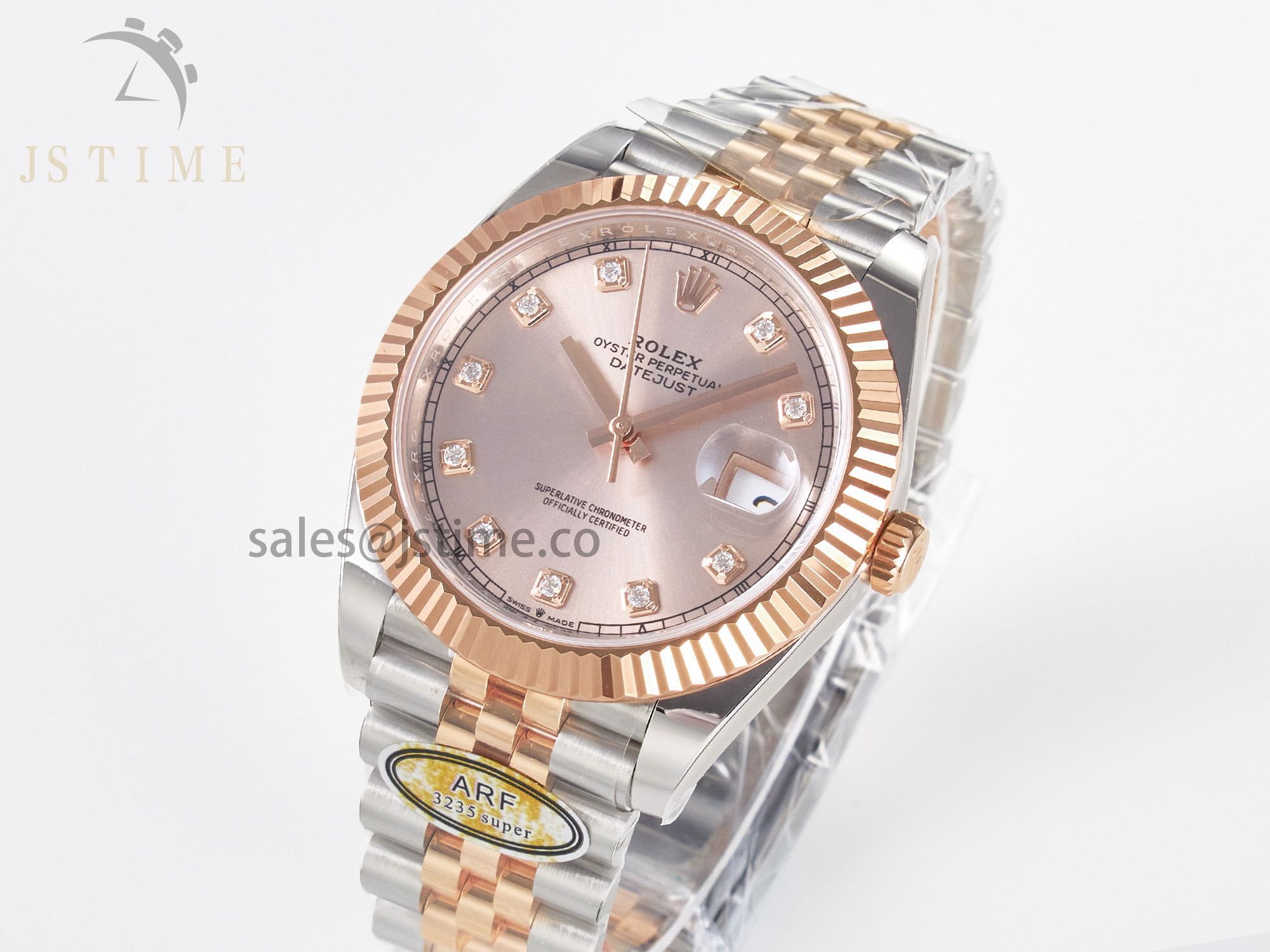 DateJust 41 126331 ARF 1:1 Best Edition 904L Steel RG Diamonds Dial on SS/RG Jubilee Bracelet SH3235（Gain Weight）
