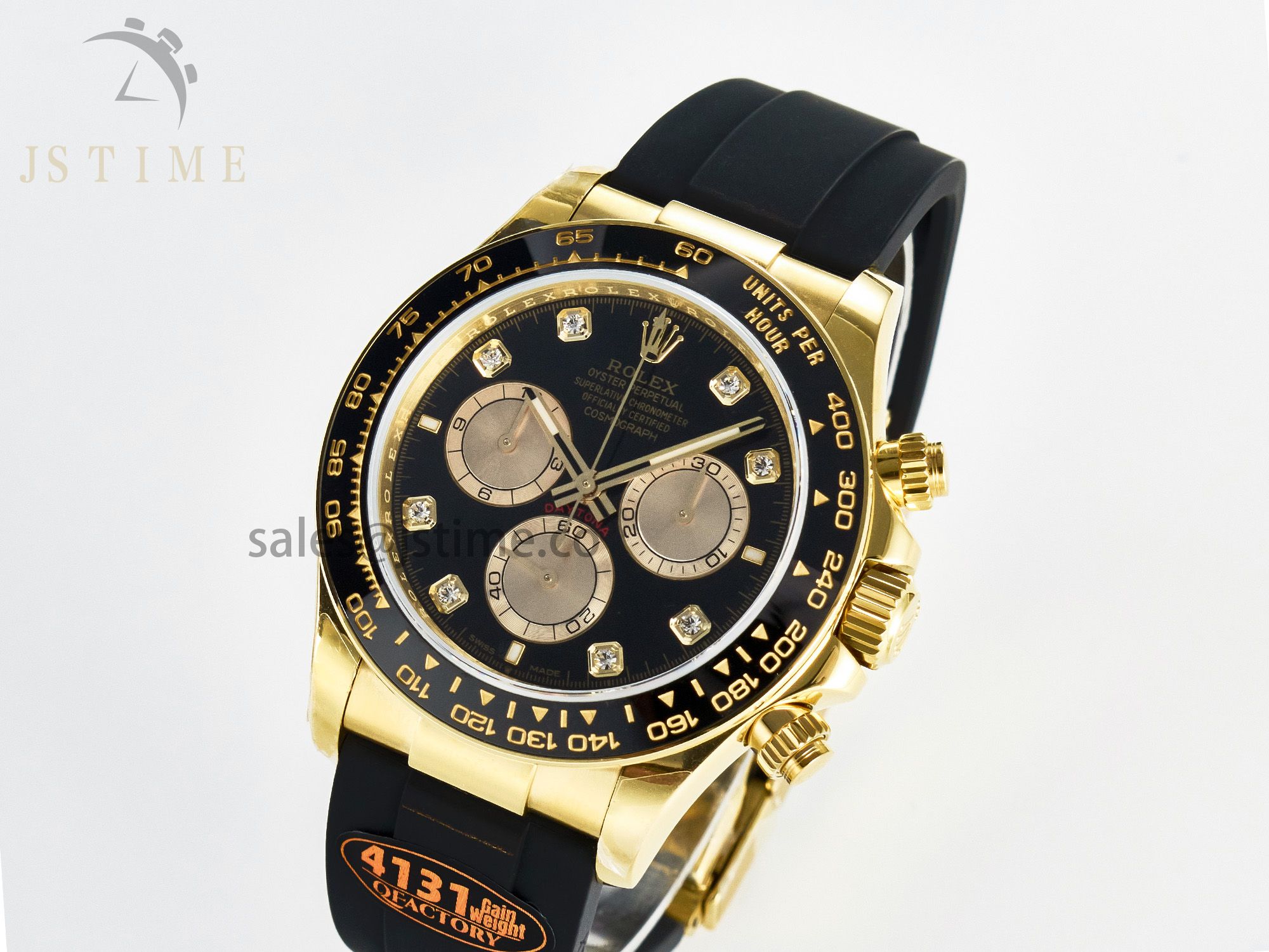 Daytona 126518 QF 1:1 Best Edition Black/YG Diamonds Dial on Oysterflex Strap SH4131 V6（Gain Weight）
