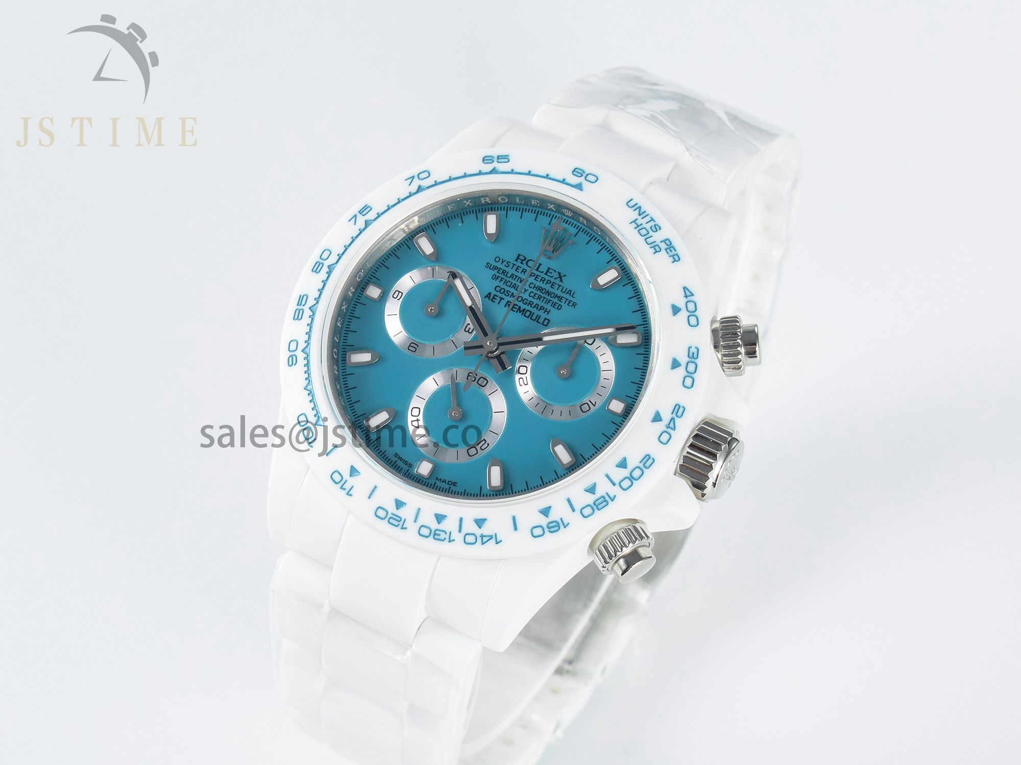 Daytona AET White Ceramic Case and Bracelet Tiffany Blue Dial N6F Best Edition SA4130