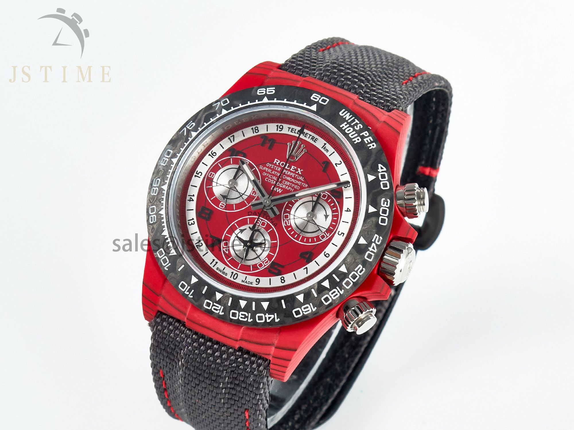 Daytona DIW Carbon DIWF 1:1 Best Edition Red Dial on Gray Nylon Strap SH7750