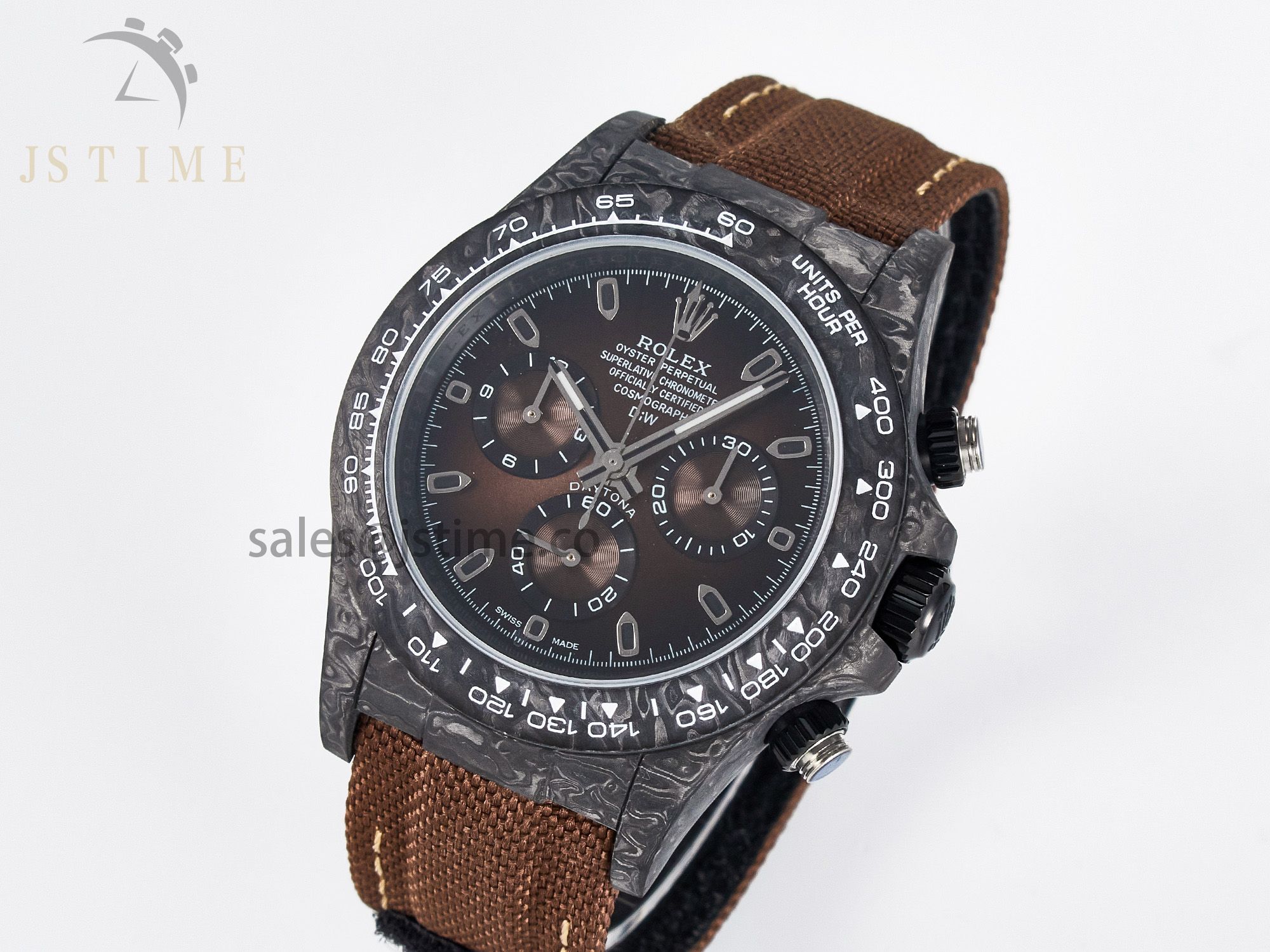 Daytona DIW Carbon/SS Case and Bezel DIWF Edition Brown Dial on Brown Nylon Strap A7750