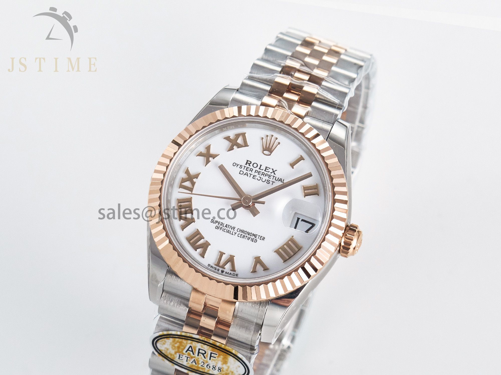 DateJust 31 278271 ARF 1:1 Best Edition 904L Steel White Roman Dial on SS/RG Jubilee Bracelet ETA 2688