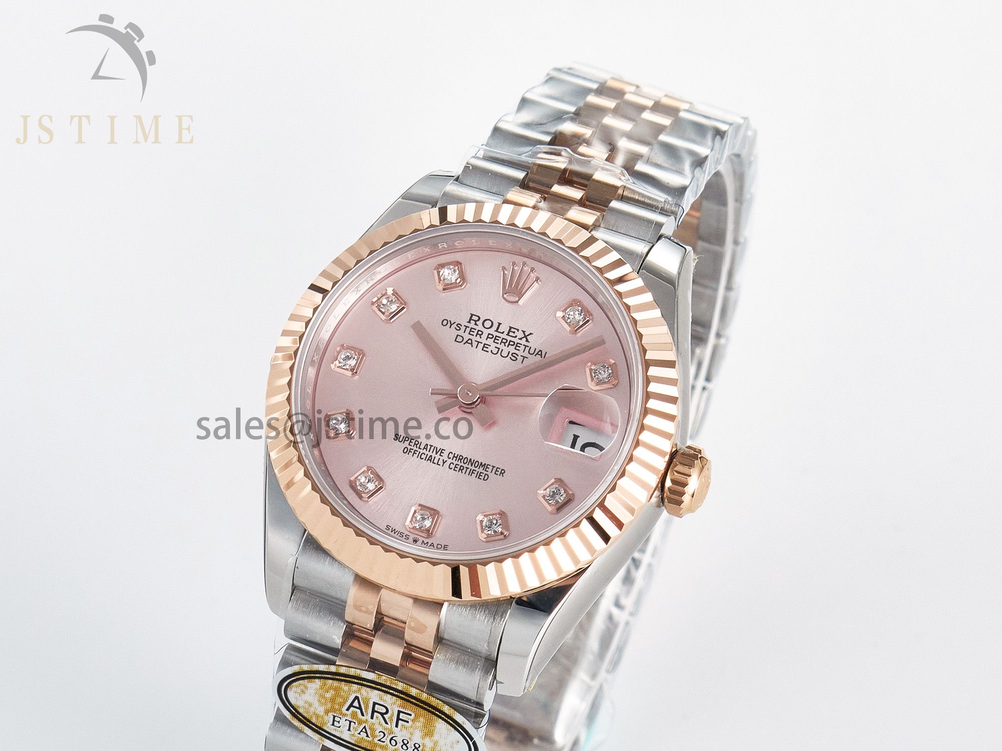 DateJust 31 278271 ARF 1:1 Best Edition 904L Steel RG Diamonds Dial on SS/RG Jubilee Bracelet ETA 2688
