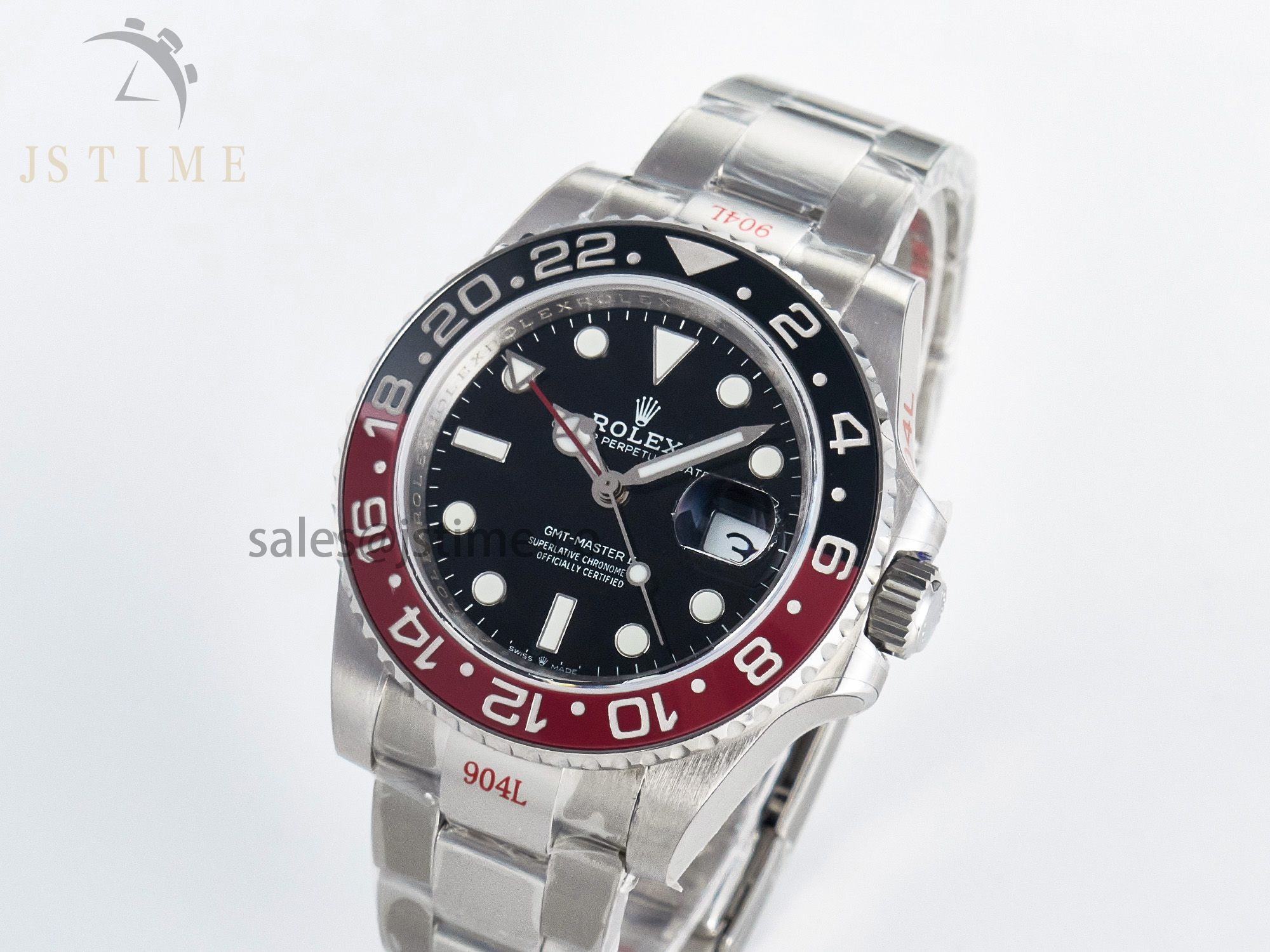 GMT-Master II 126710 LNRO Black/Red Ceramic GMF 1:1 Best Edition on Black Dial on SS Oyster Bracelet Super Clone VR3285 CHS (Gain Weight)