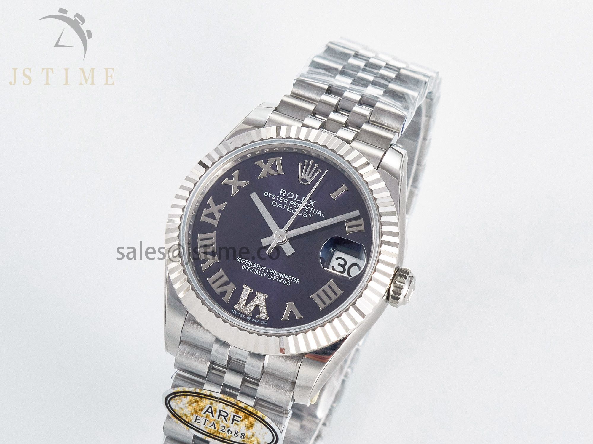 DateJust 31 278274 ARF 1:1 Best Edition 904L Steel Purple Roman Dial on SS Jubilee Bracelet ETA 2688