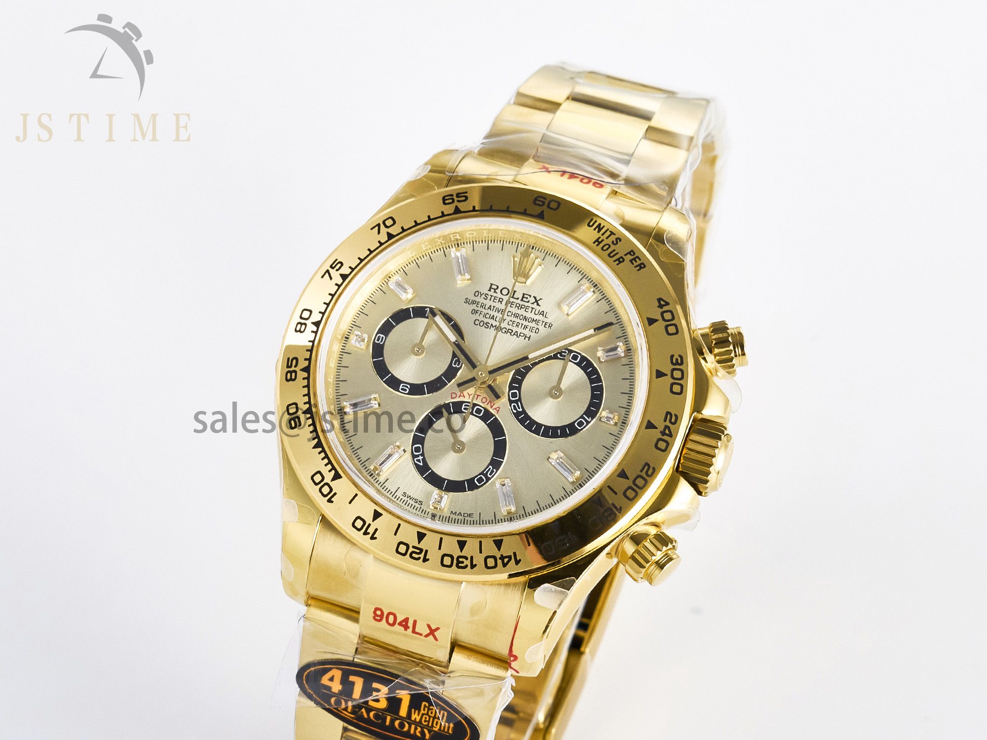 Daytona 126508 YG QF 1:1 Best Edition YG/Black Dial Crystal Markers On YG Bracelet SH4131 V6 (Gain Weight)