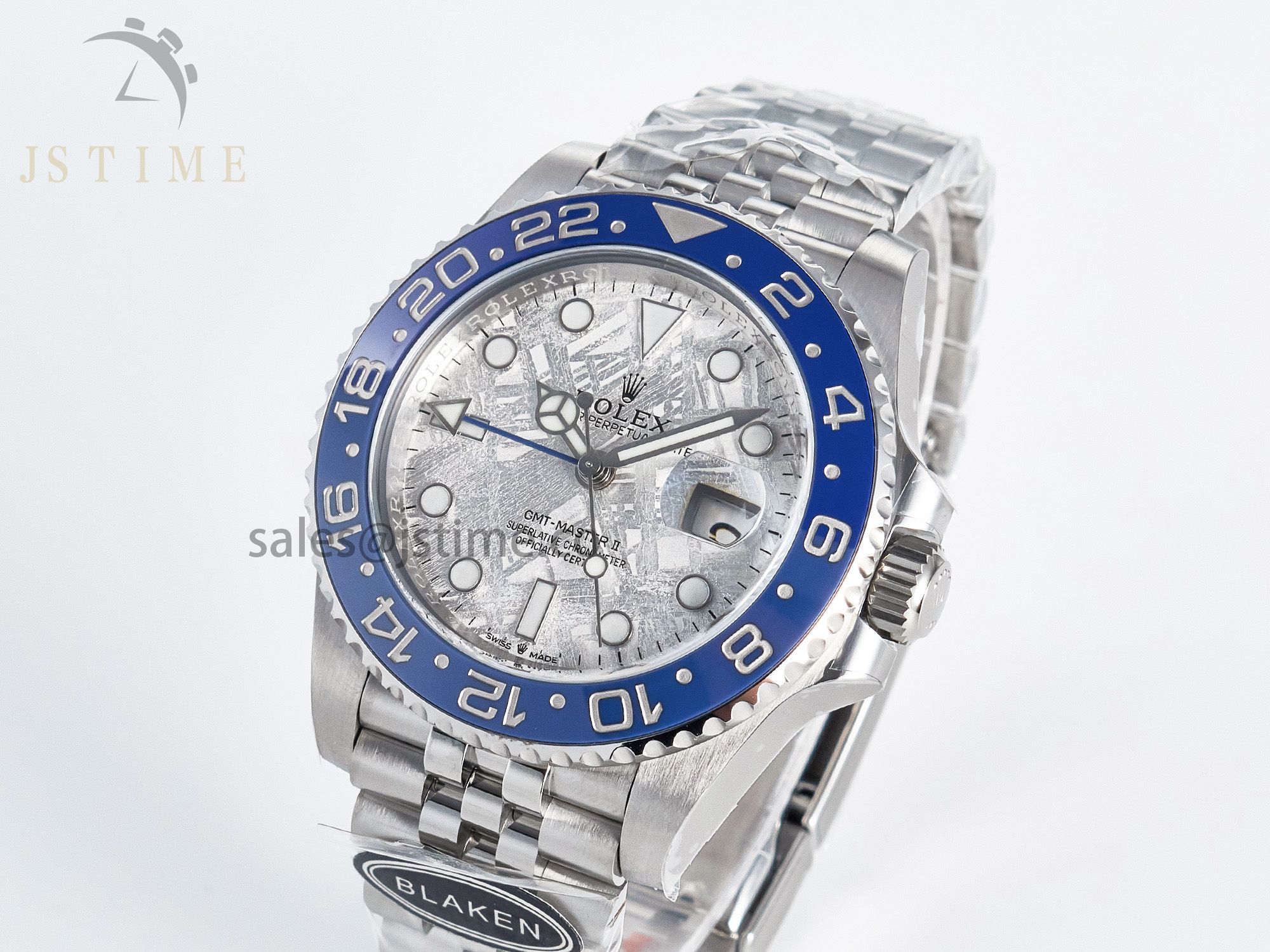 GMT-Master II 126716 BLAKEN 904L 1:1 Best Edition Meteorite Dial on SS Jubilee Bracelet SH3285