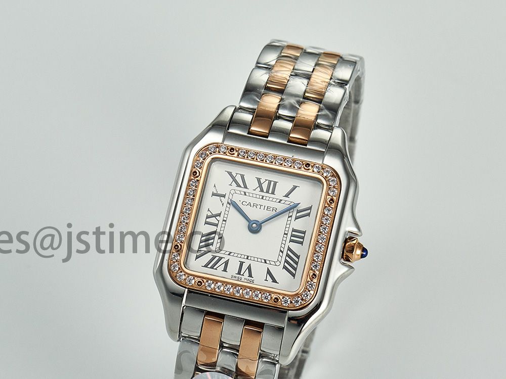 Panthère Secrete Ladies 27mm SS/RG J12F  1:1 Best Edition White Dial on SS/RG Bracelet Ronda Quartz