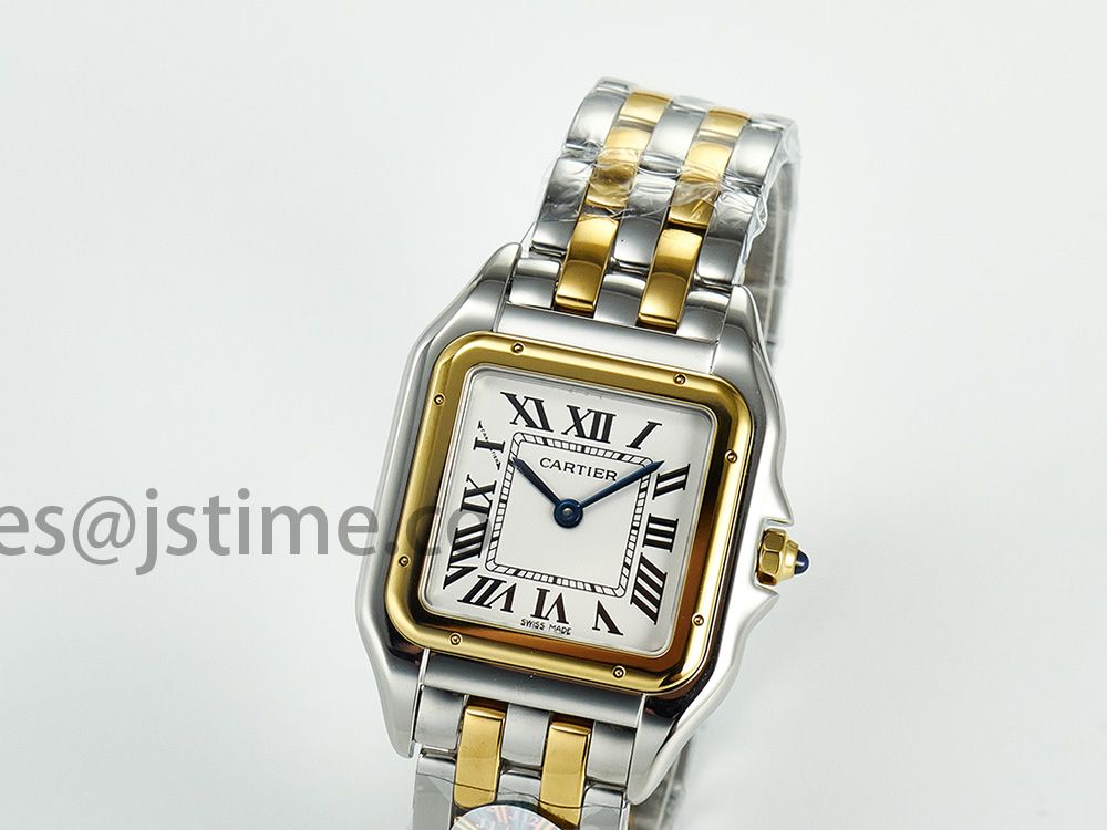 Panthère Secrete Ladies 27mm YG J12F 1:1 Best Edition White Dial Diamonds Bezel on YG Bracelet Ronda Quartz