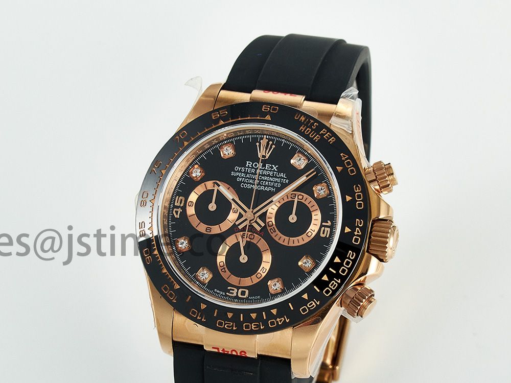 Daytona 116515 QF 1:1 Best Edition Black/RG Dial on Oysterflex Strap SH4130 V11（Gain Weight）