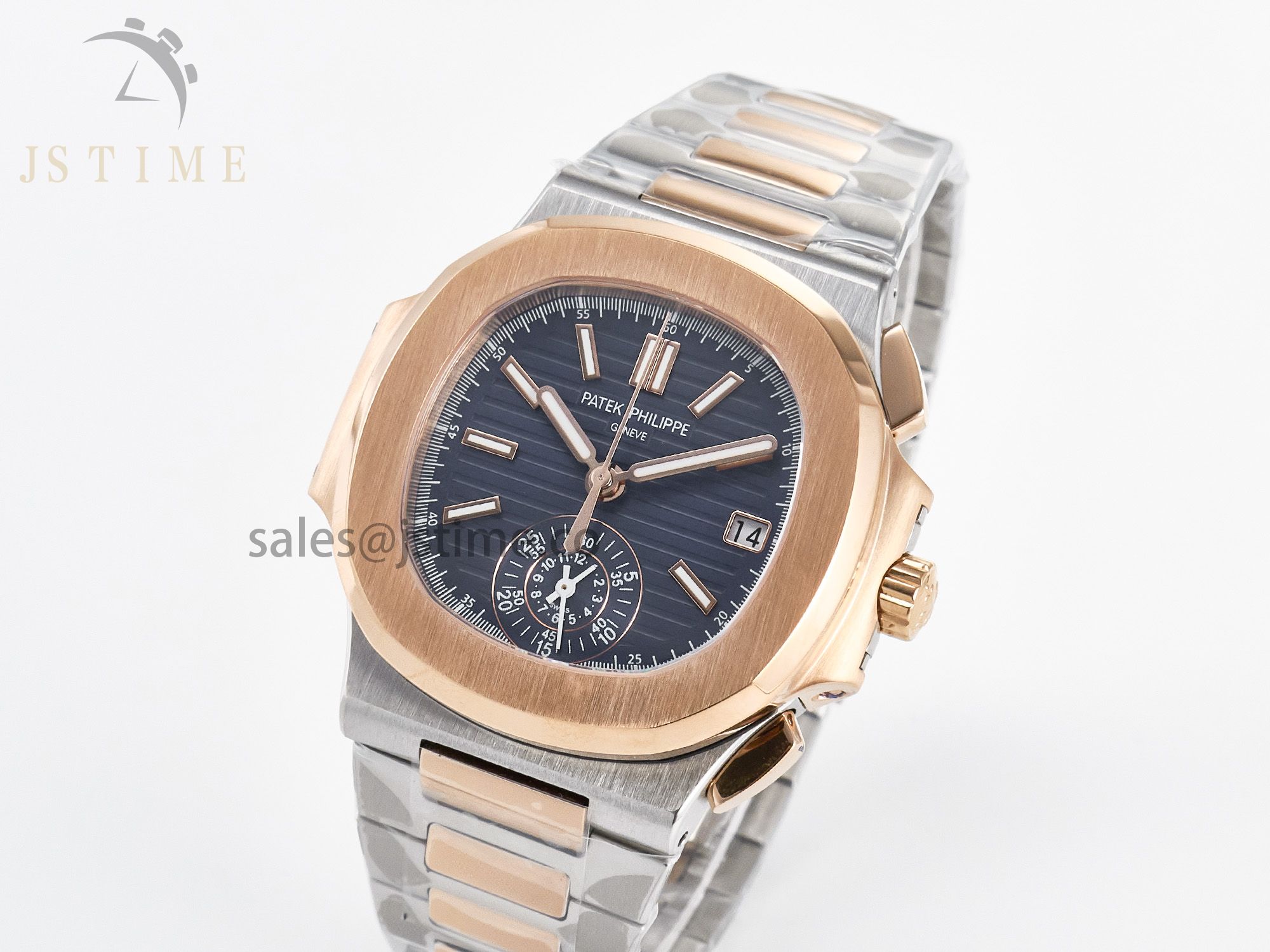 Nautilus 5980 SS/RG 3KF 1:1 Best Edition Blue Dial on SS/RG Bracelet A7750 mod to PP.CH28-520